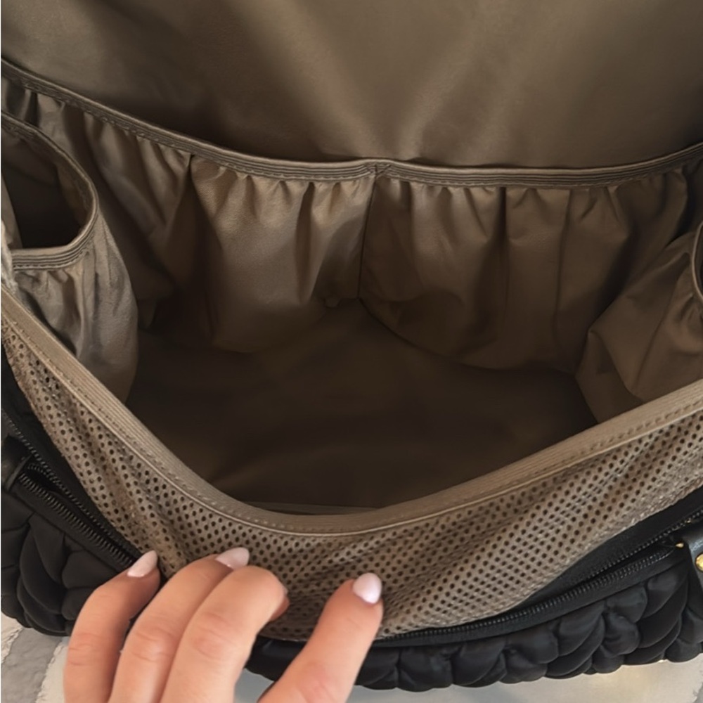 Chic Happ brand Black diaper bag Backpack with Gold Accents - Picture 5 of 6